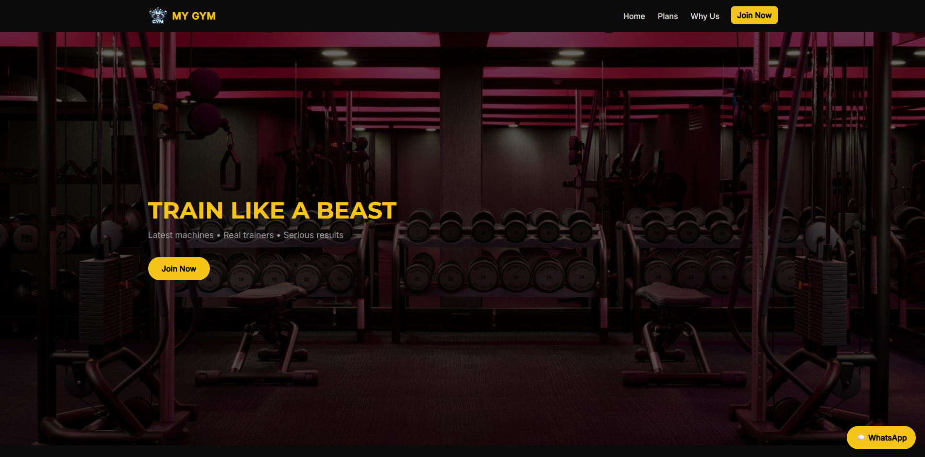 Gym Website Screenshot