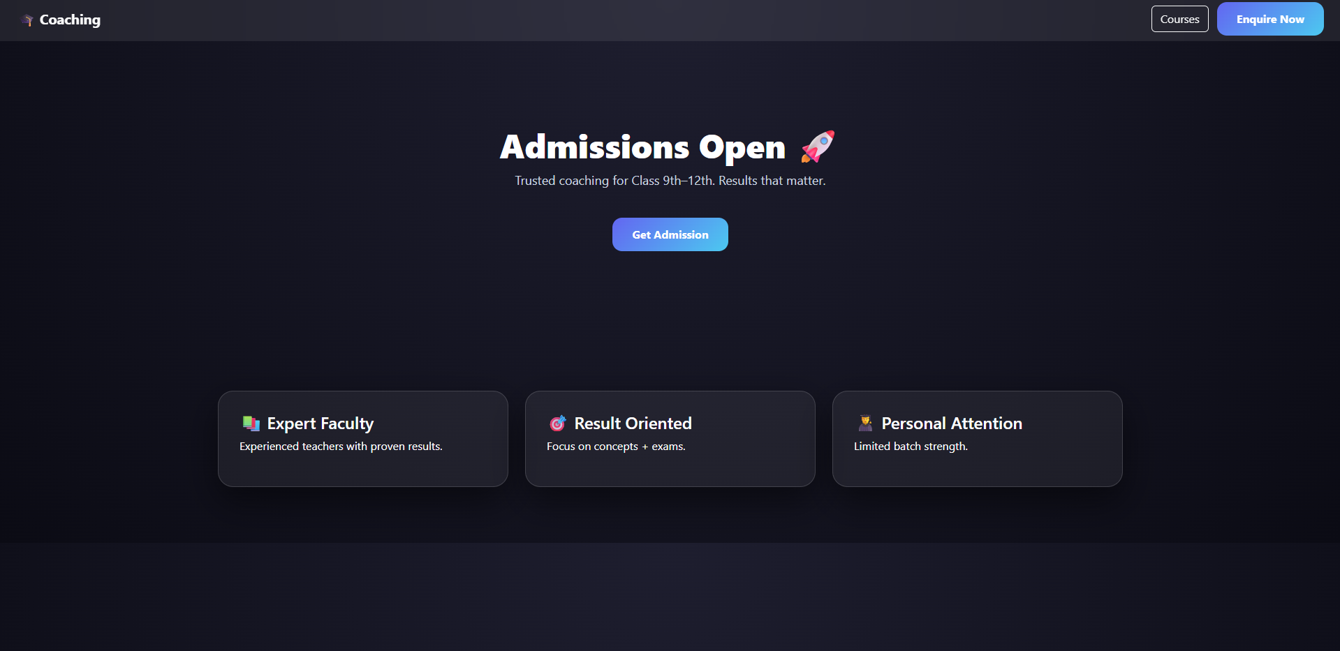 Institute Website Screenshot